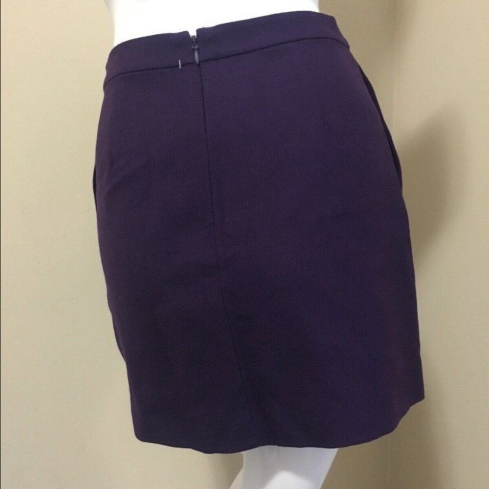 KATE SPADE SATURDAY PURPLE MINI SKIRT DEEP PLUM s Peplum flare Sz 0 texture NWT - Picture 5 of 16